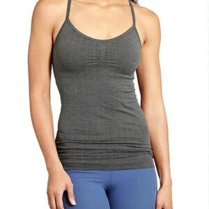 ATHLETA Ribbed Cami Tank Top with Adjustable Straps, Size Large, Gray